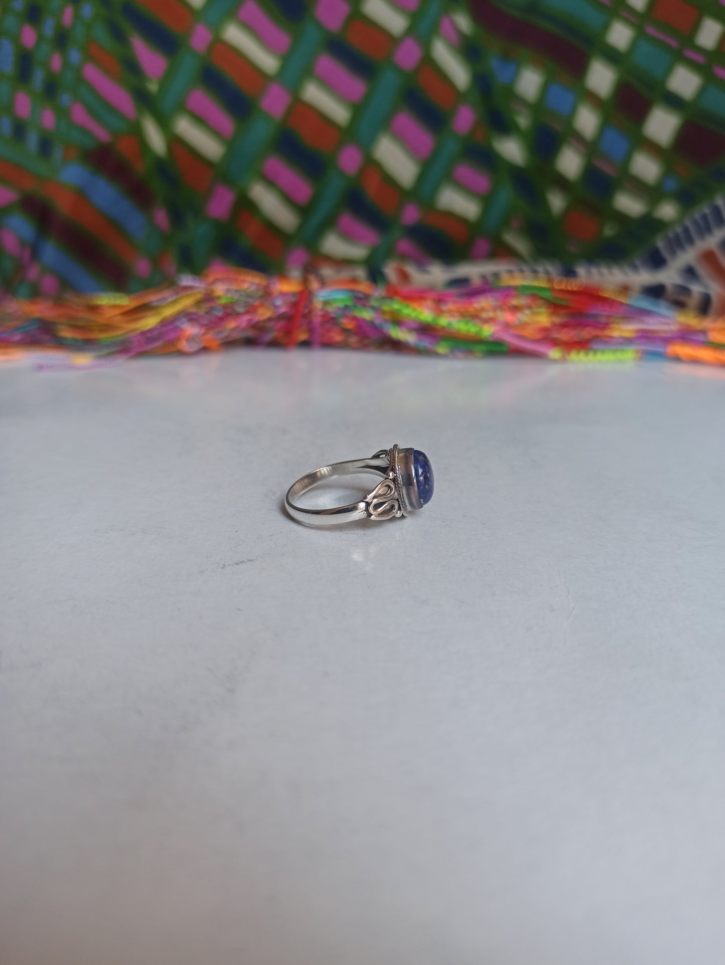 925 lapis lazuli K18 silver ring