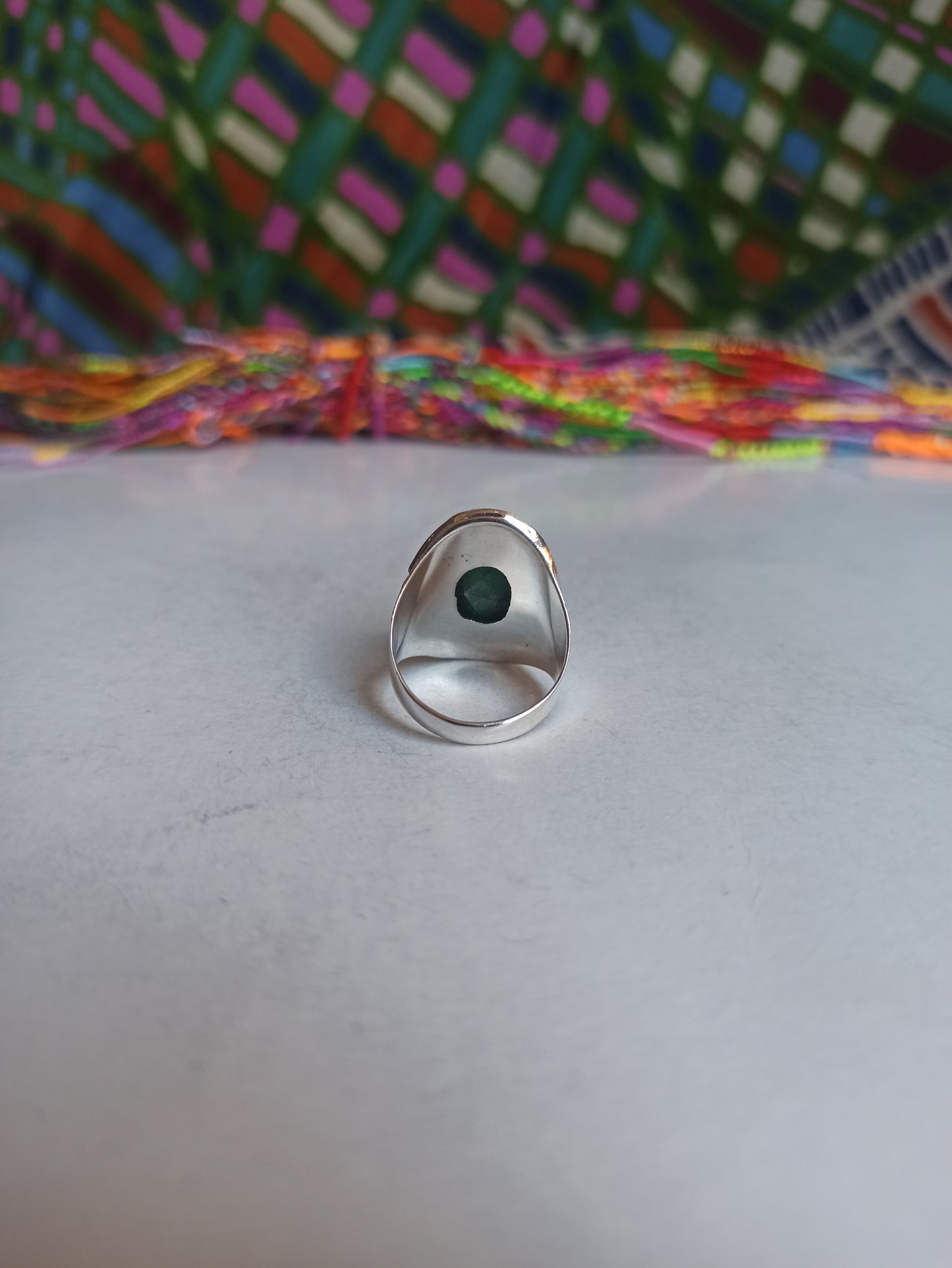 925 silver ring with K9 emerald root