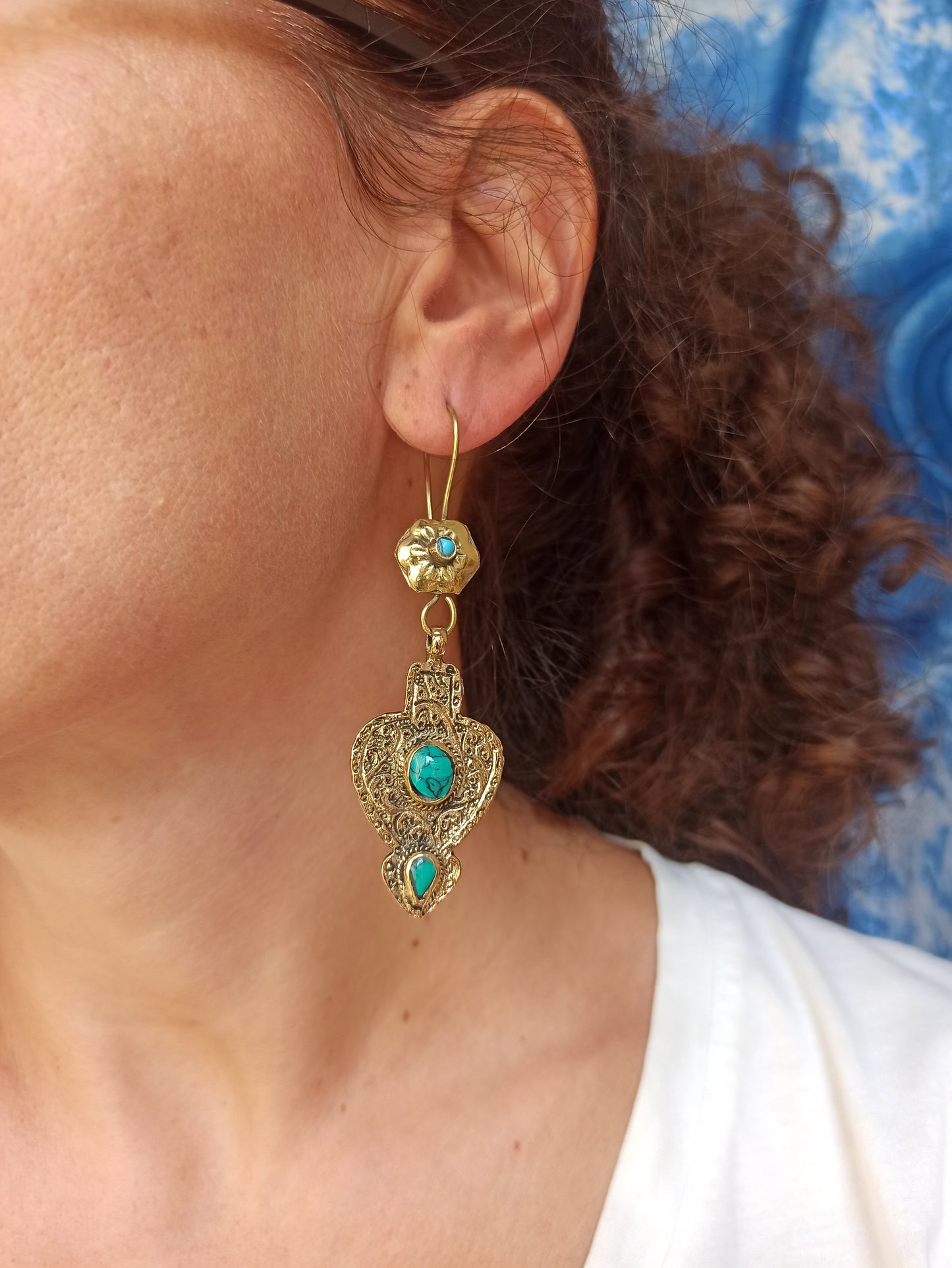 Vintage hawlite antique earrings