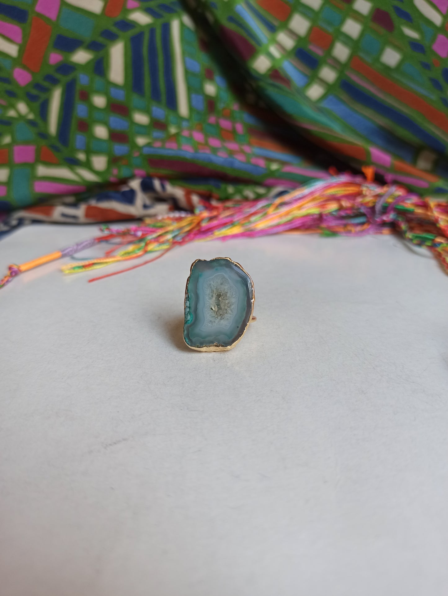 Golden agate ring