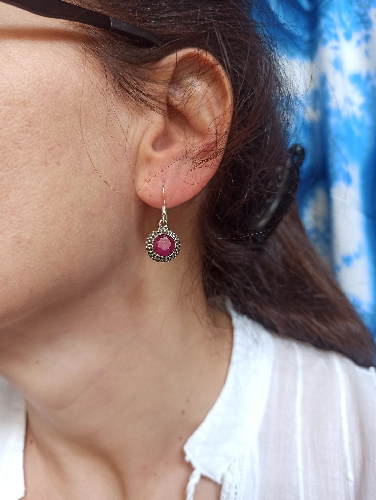 Ruby root 925 silver earrings