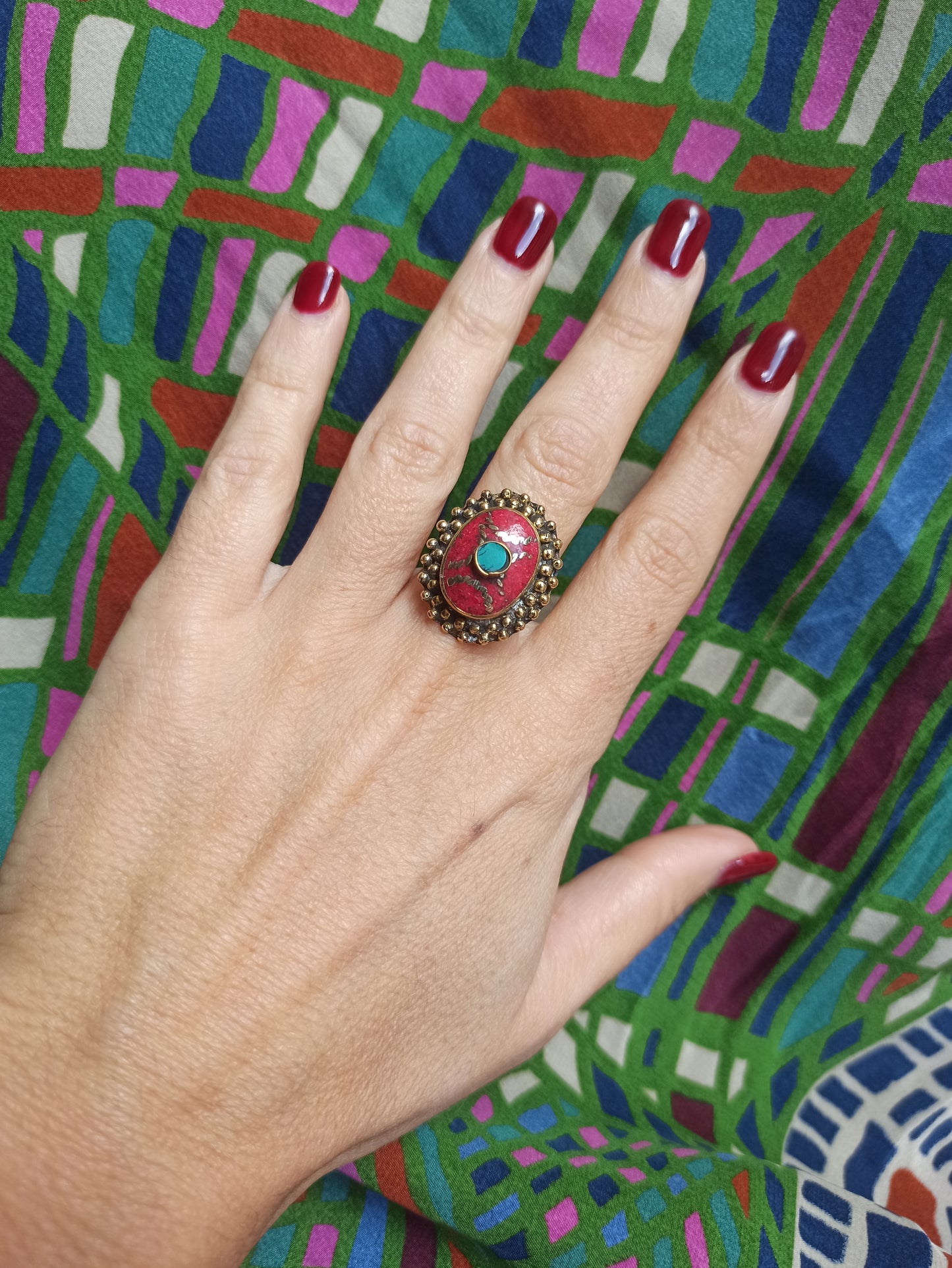 Nepalese mosaic ring