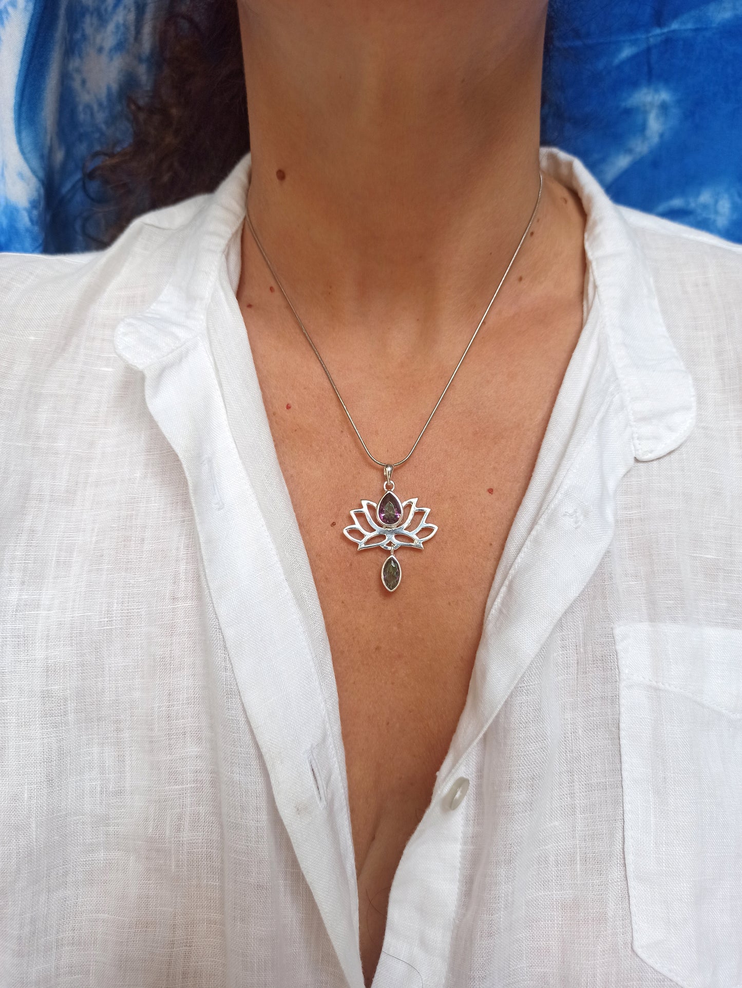 925 silver mystic stone pendant 12L