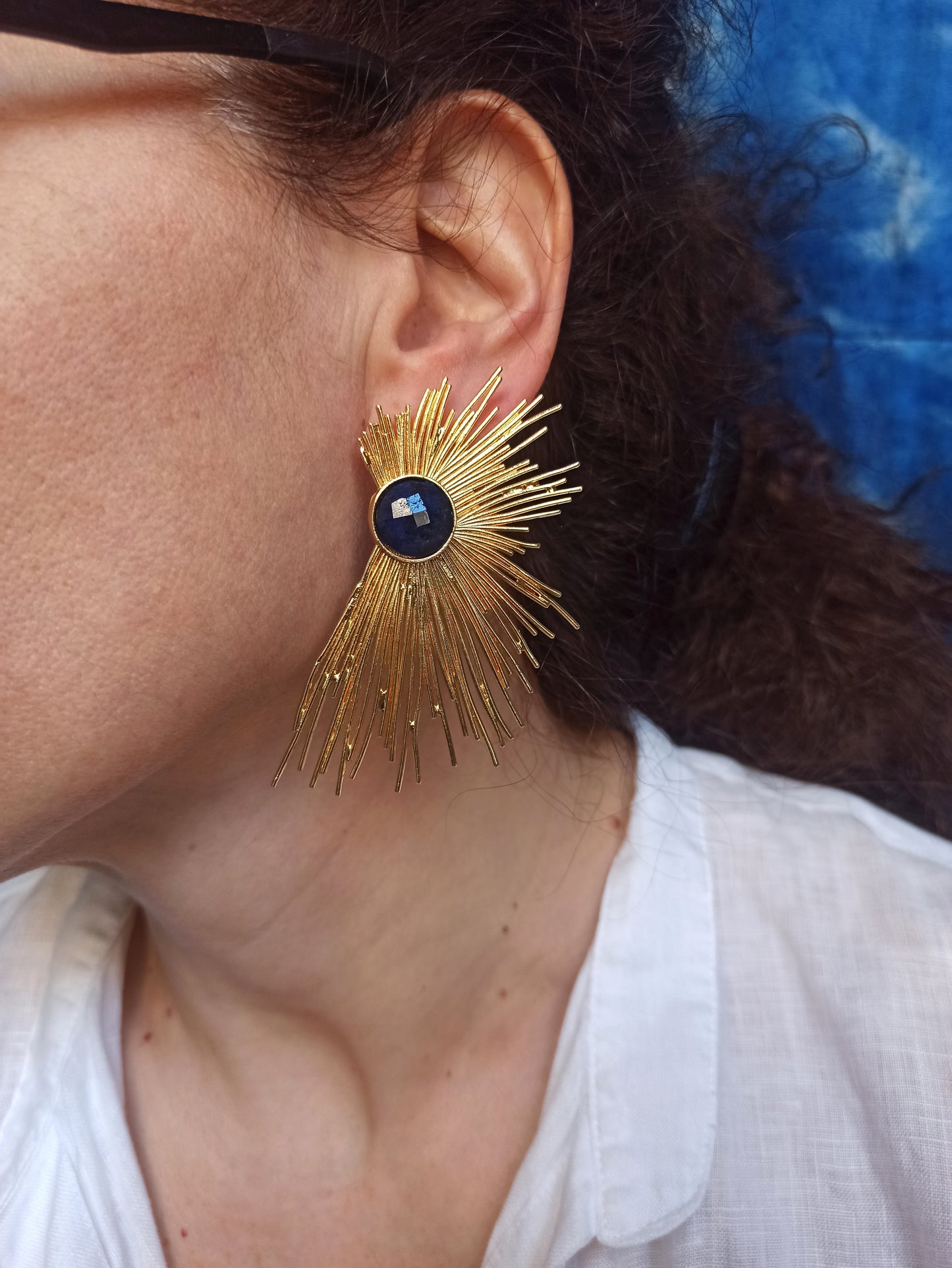Black golden earrings