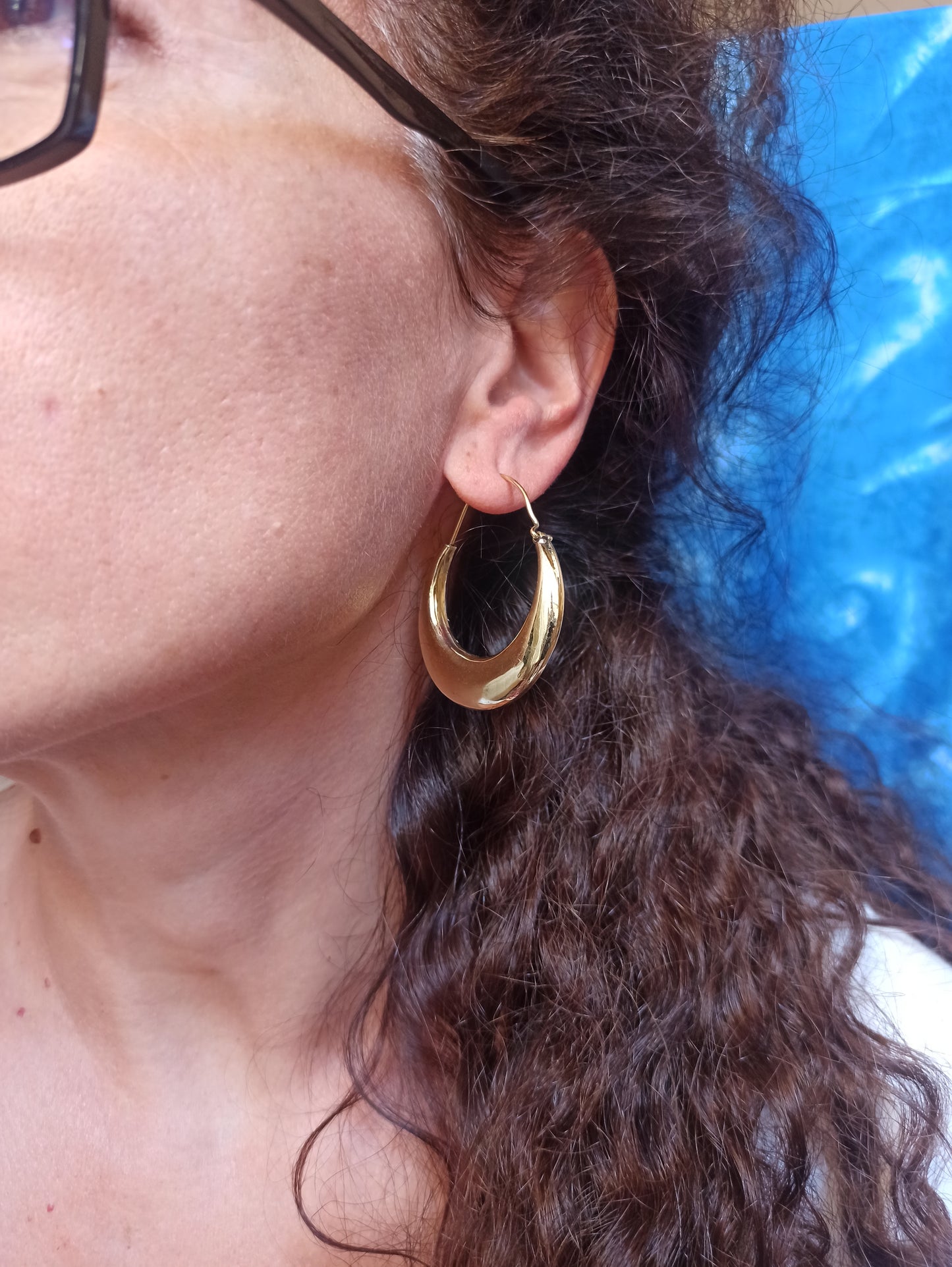 Gold Boho Flat Dome Earrings