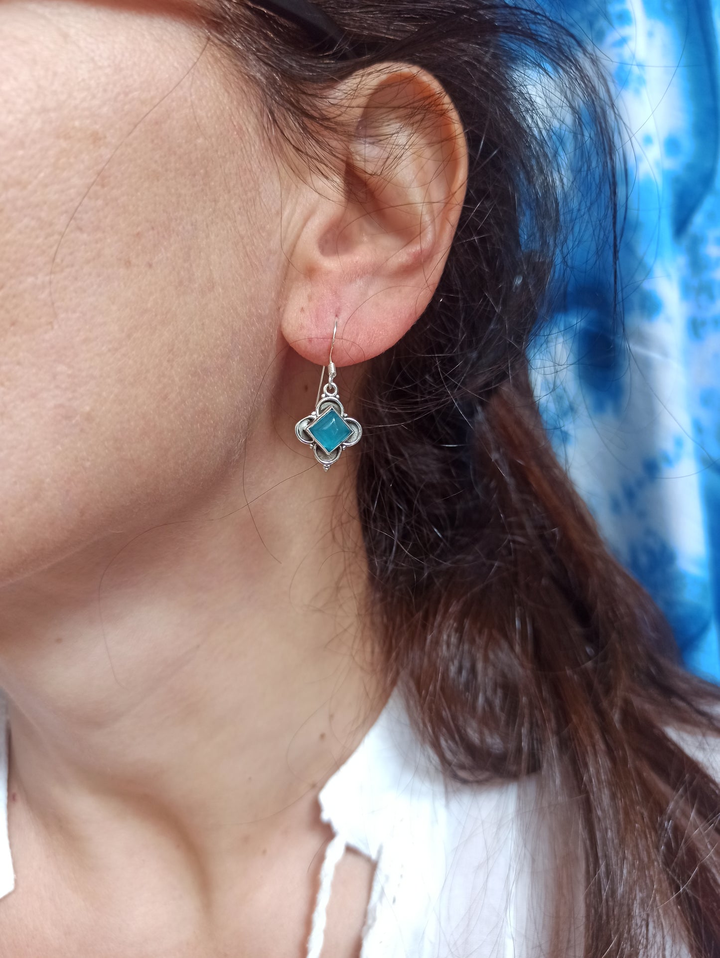 925 chalcedony silver earrings