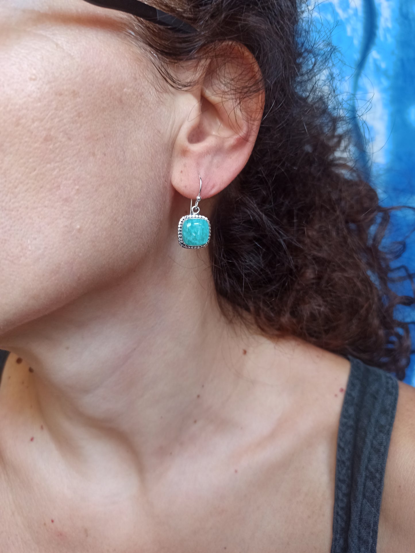 925 silver amazonite earrings