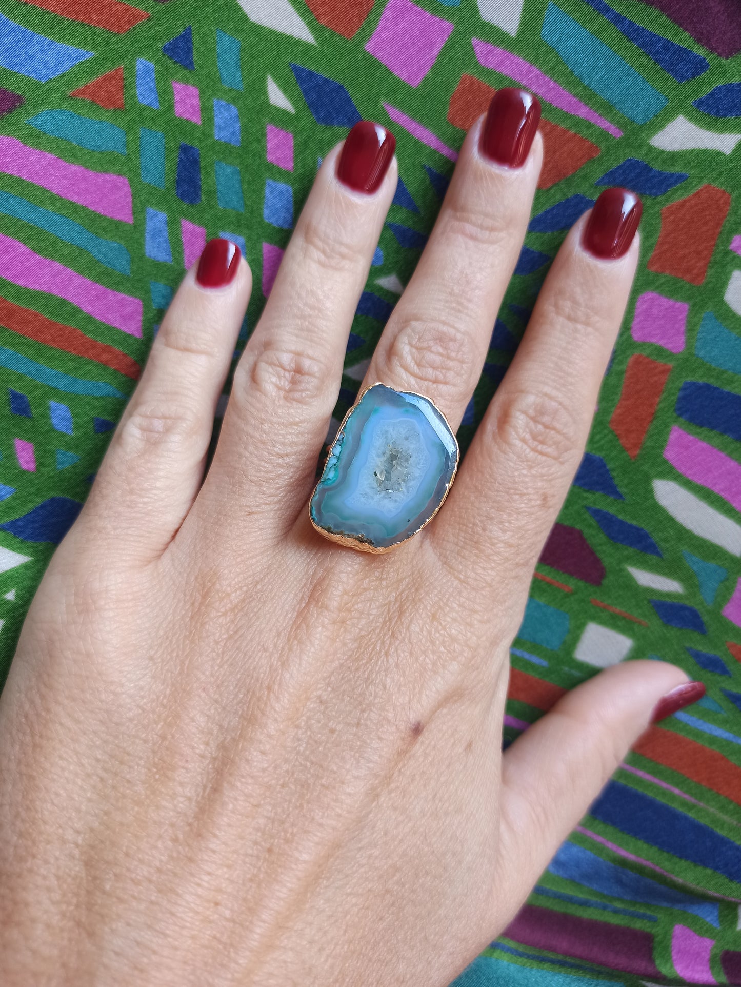 Golden agate ring