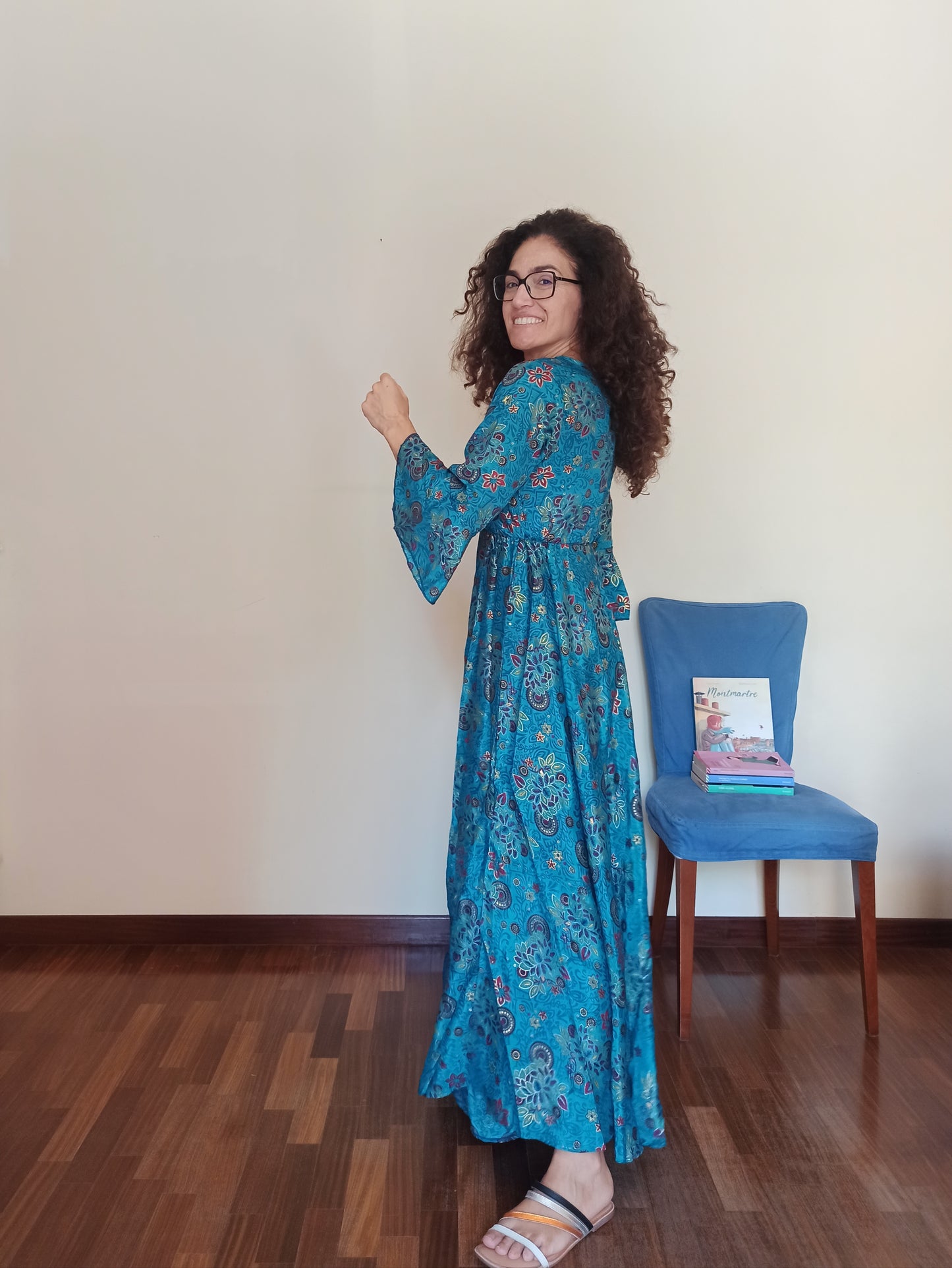 Long dress with 3/4 sleeves Size S/M A169