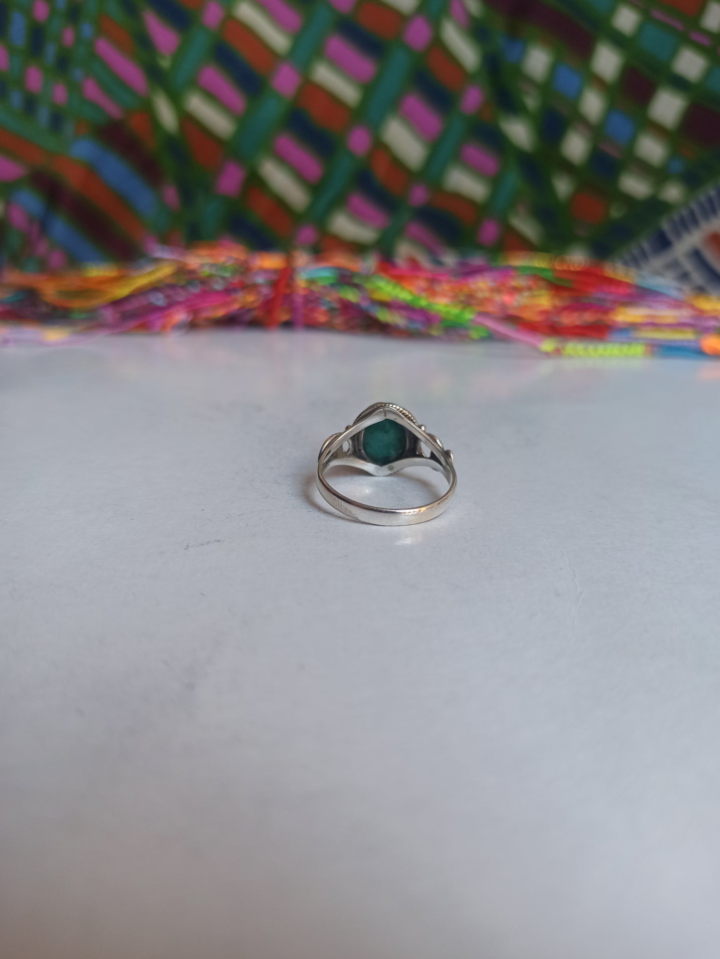 K7 emerald root 925 silver ring