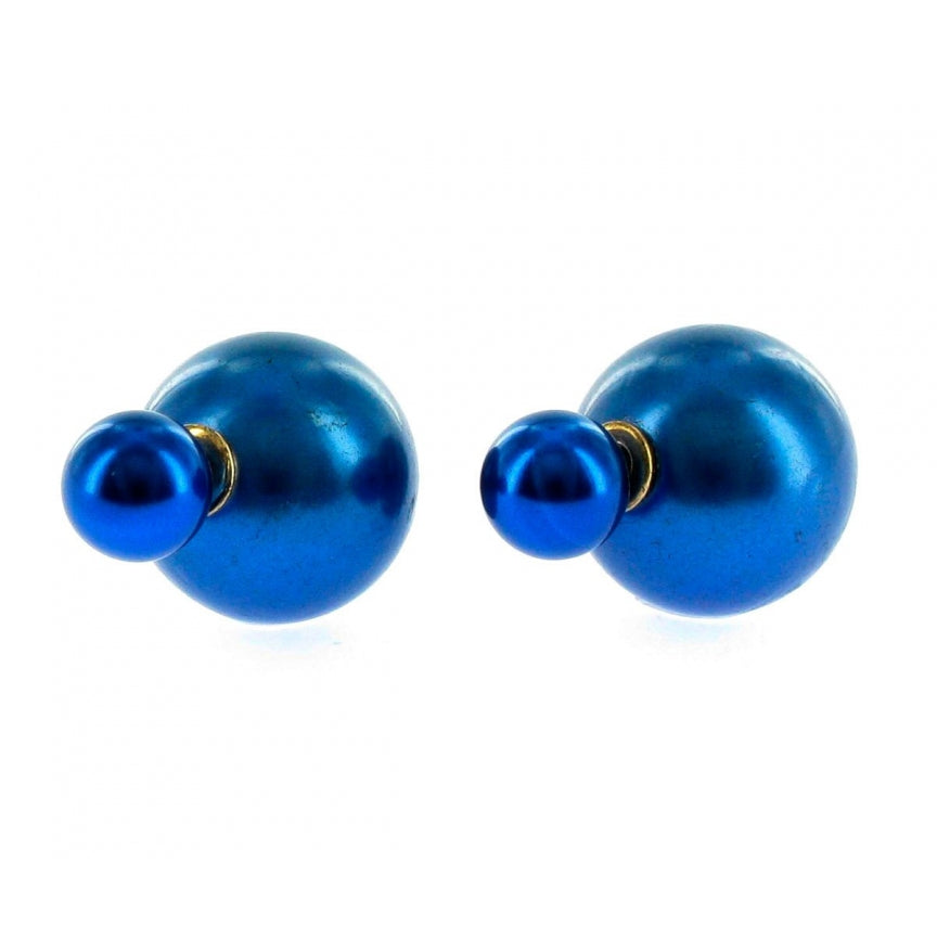 Double sphere earrings in light blue