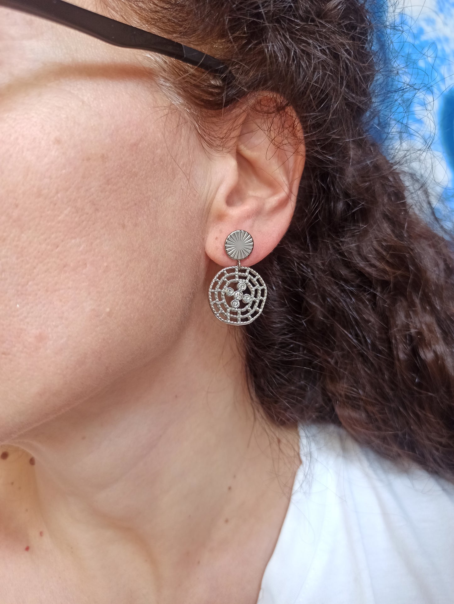 Steel earrings