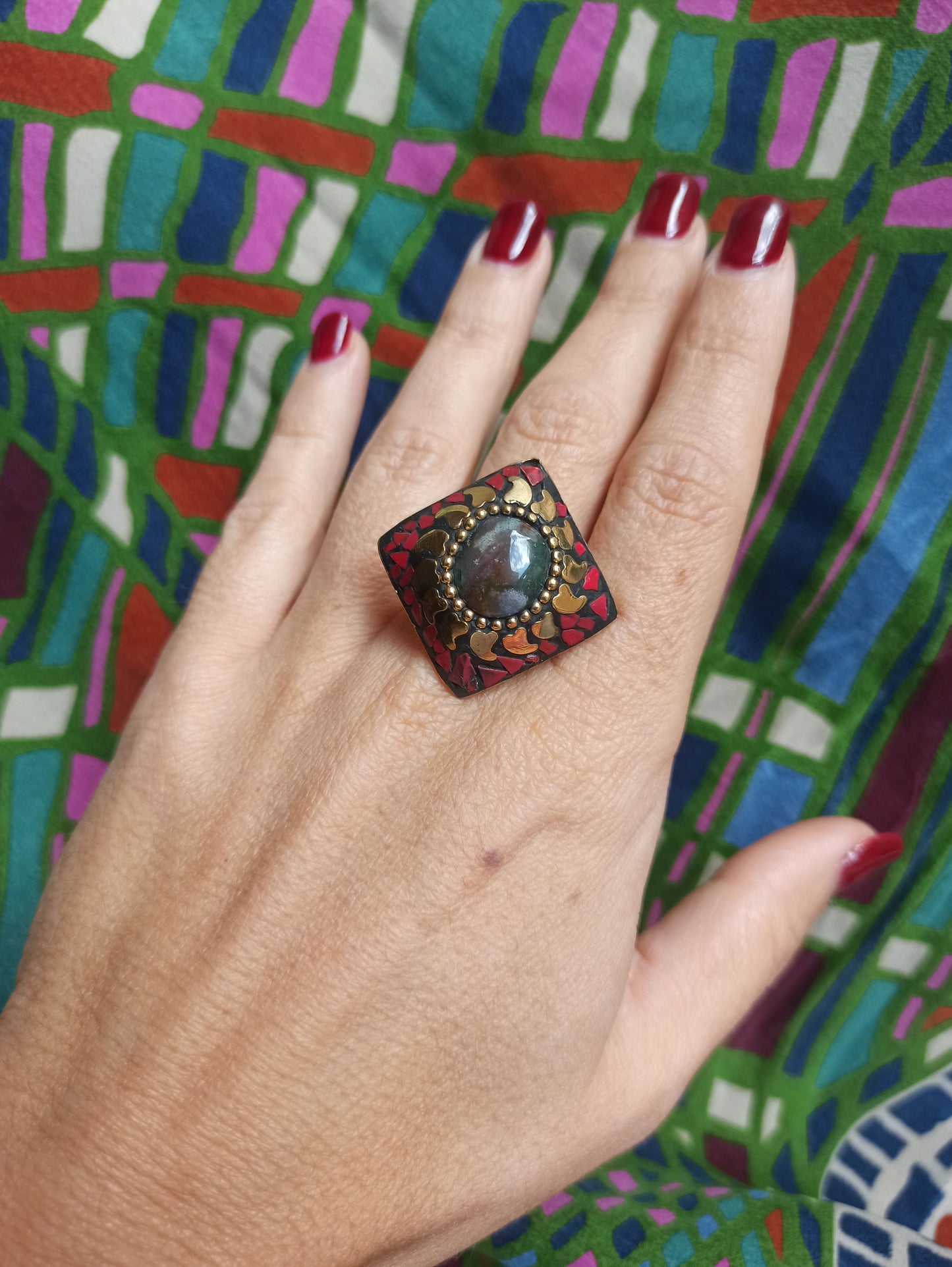 Nepalese mosaic ring