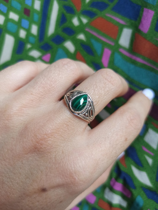 K45 malachite 925 silver ring