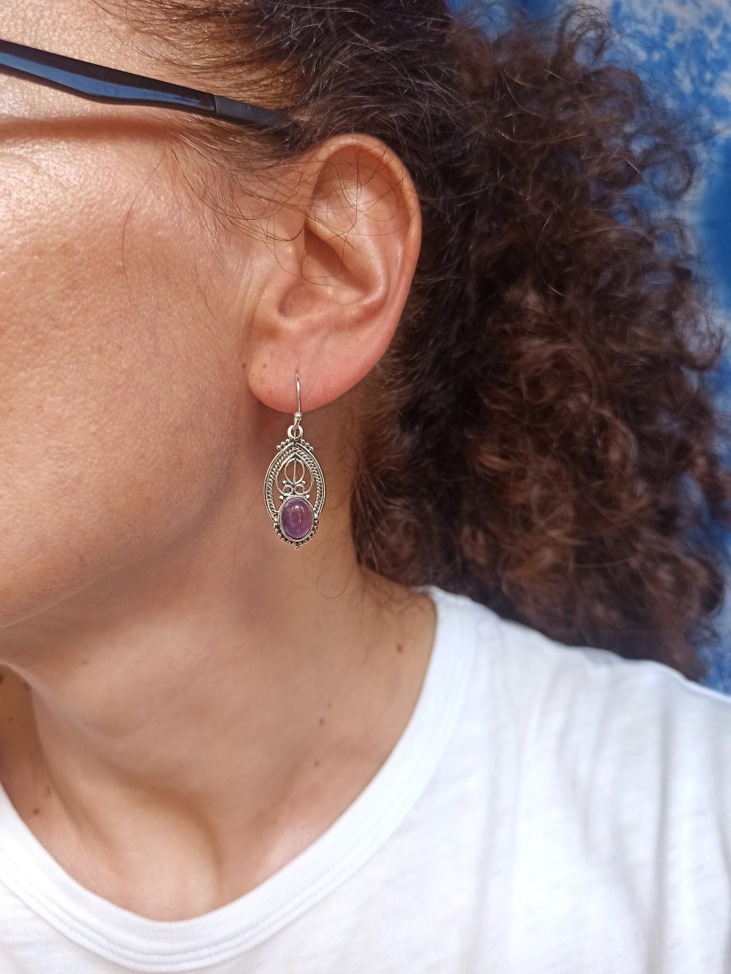 925 Silber Amethyst Ohrringe R23