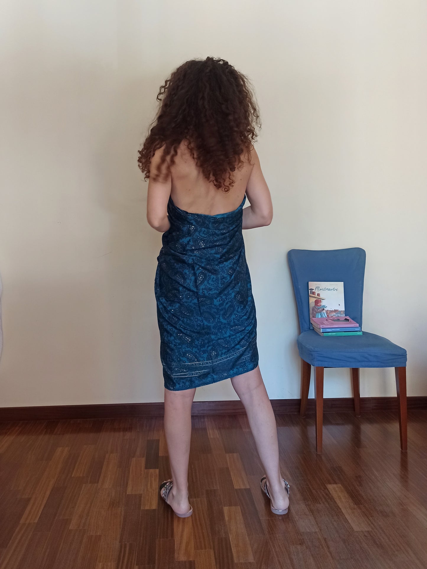 Blue and gold pareo A72