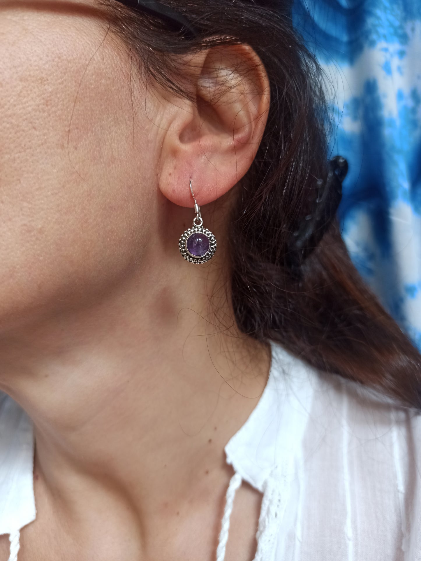 Amethyst 925 silver earrings