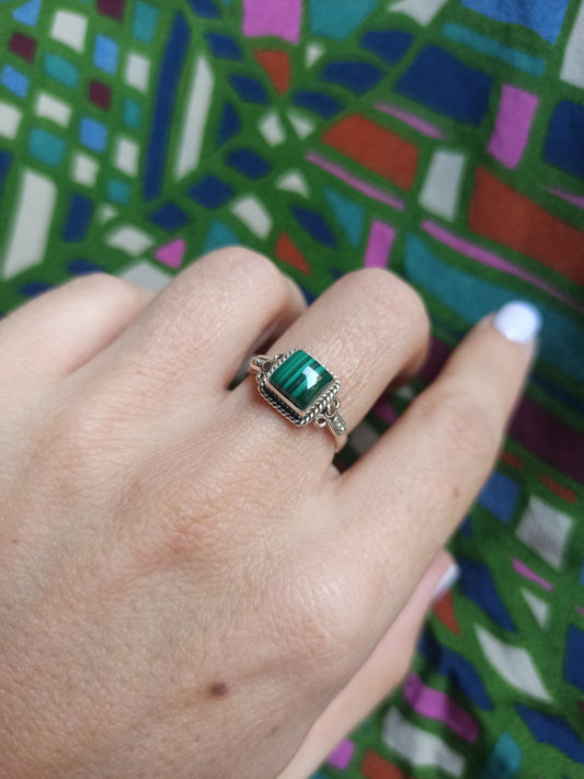 925 malachite k46 silver ring