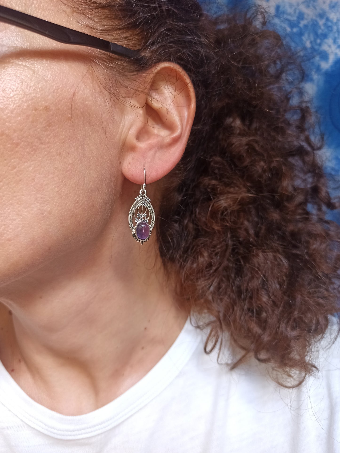 925 Silber Amethyst Ohrringe R23