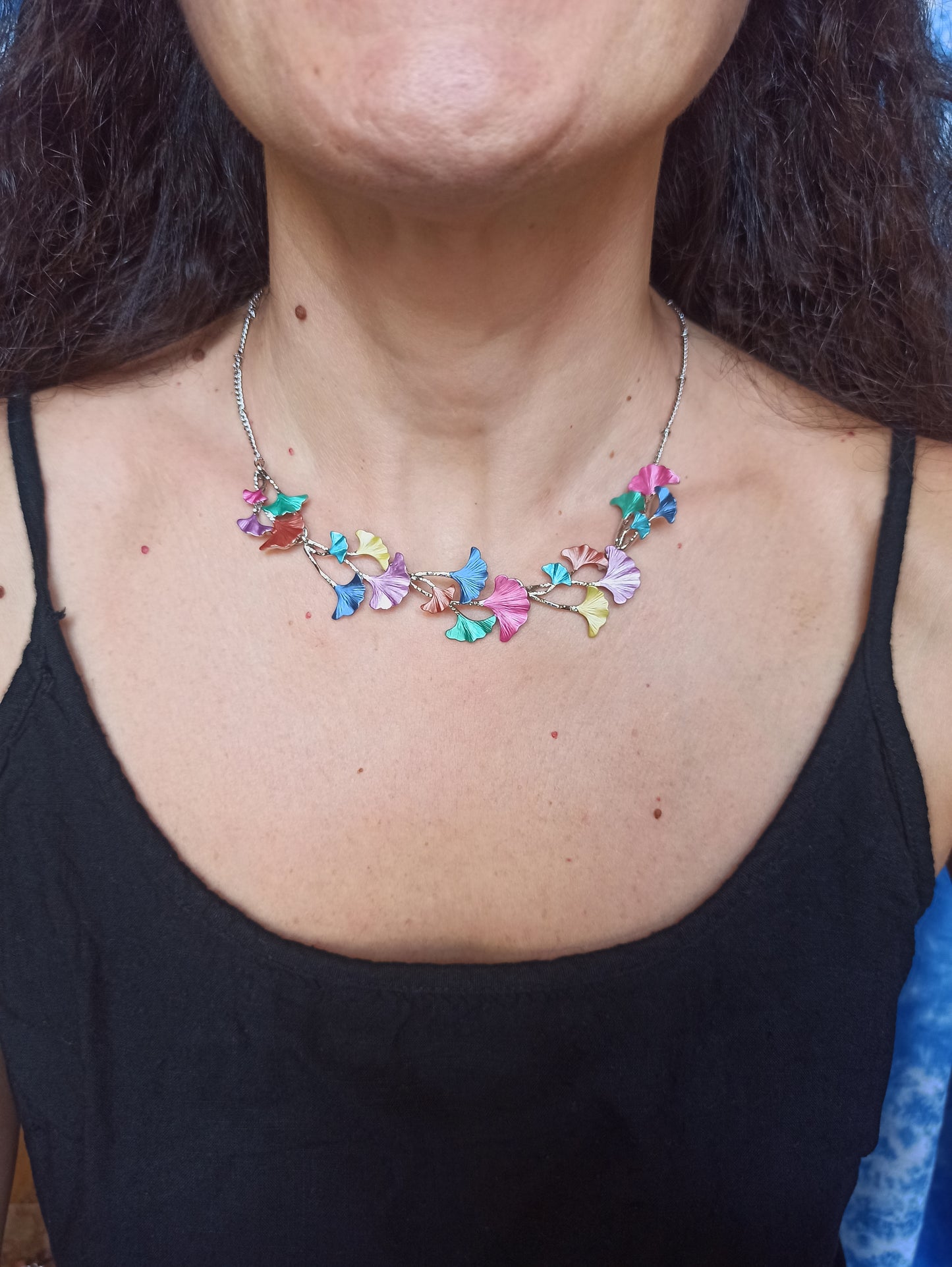 Multicolored Ginkgo Necklace 1662