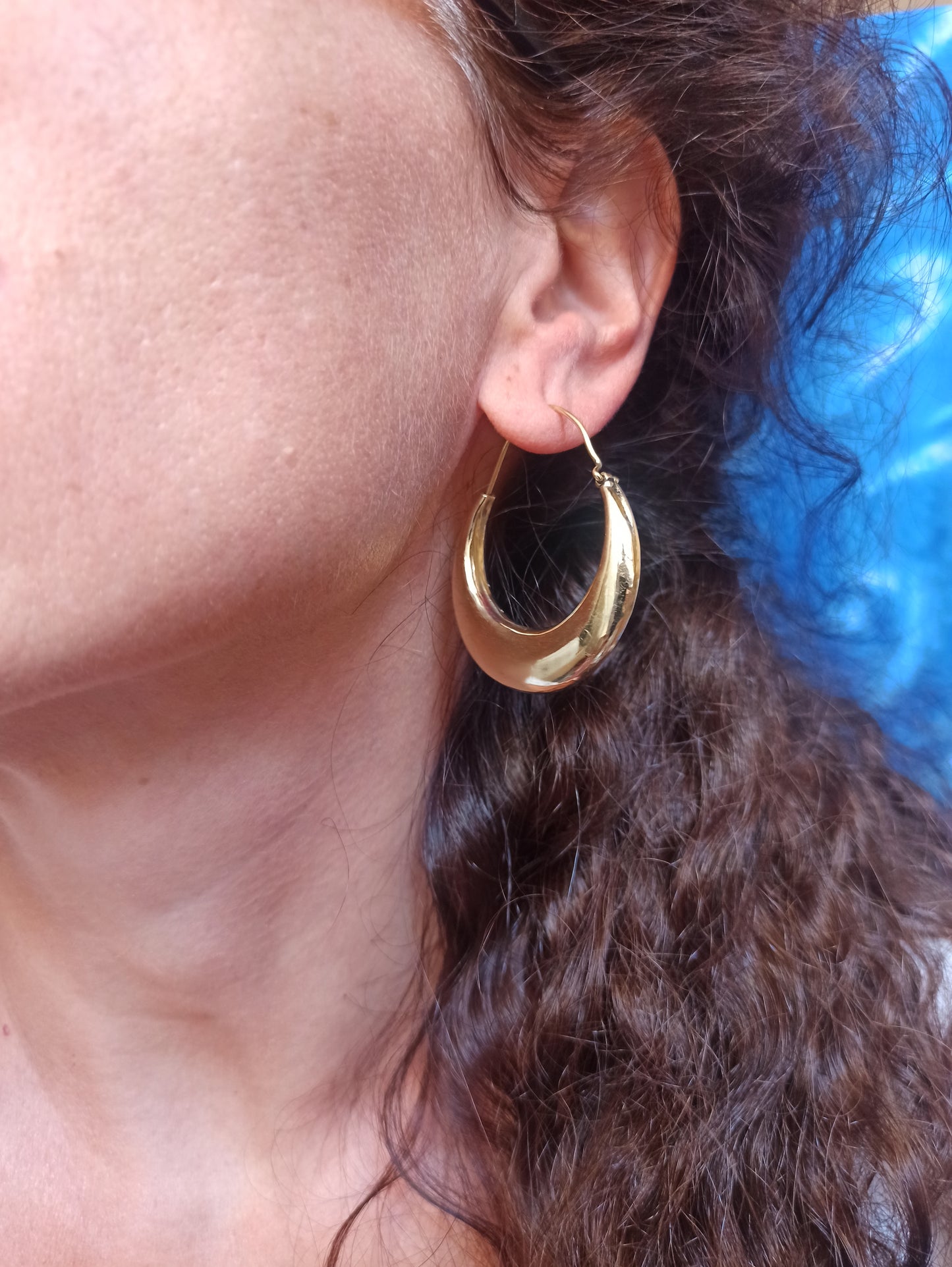 Gold Boho Flat Dome Earrings