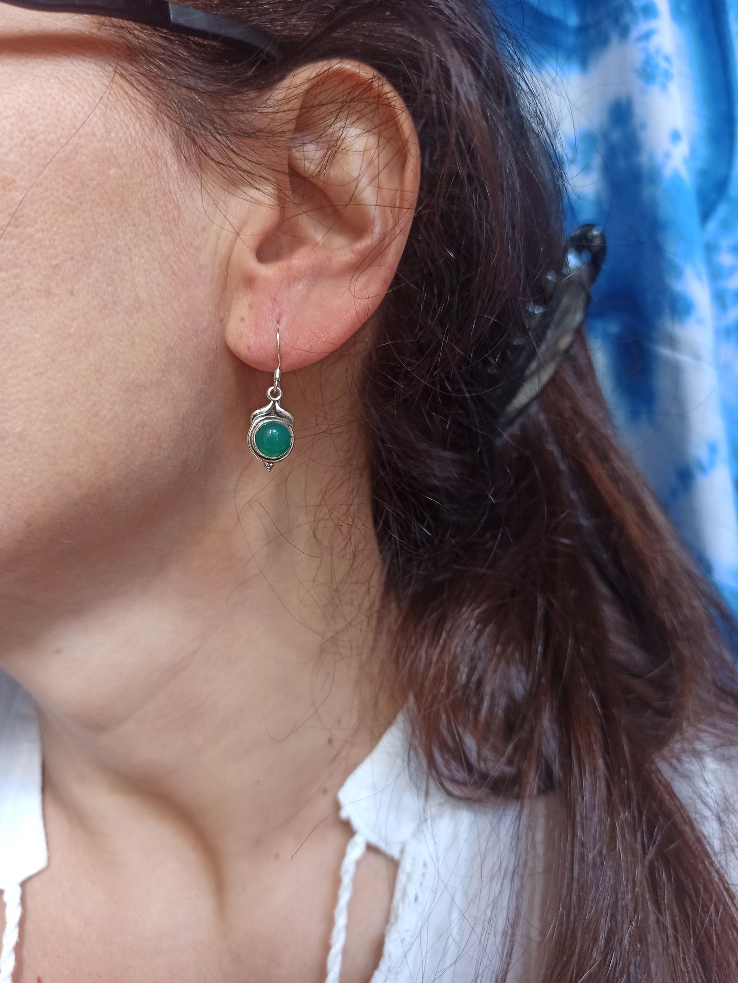 Orecchini argento925 onice verde