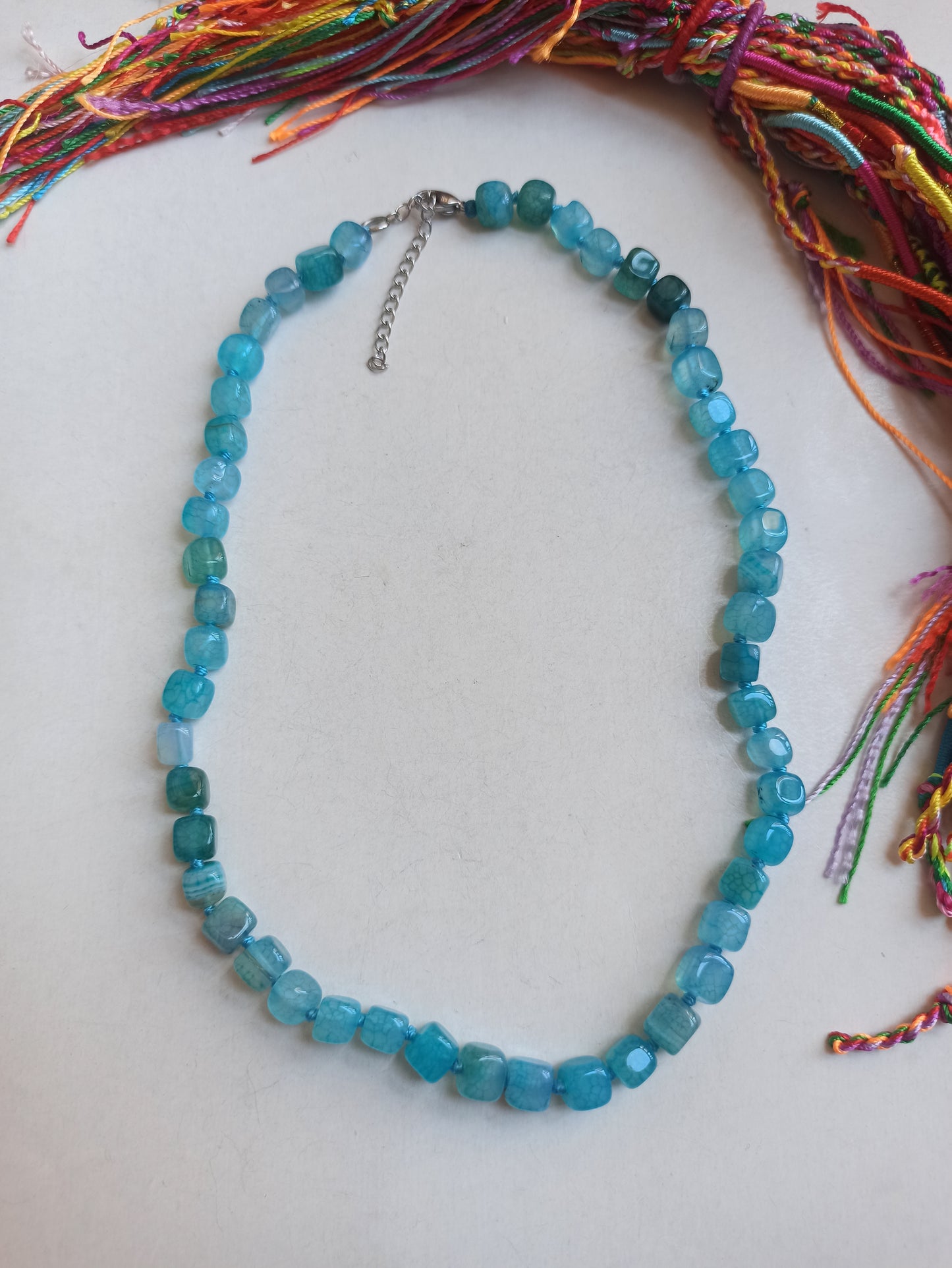 Blue stone choker necklace