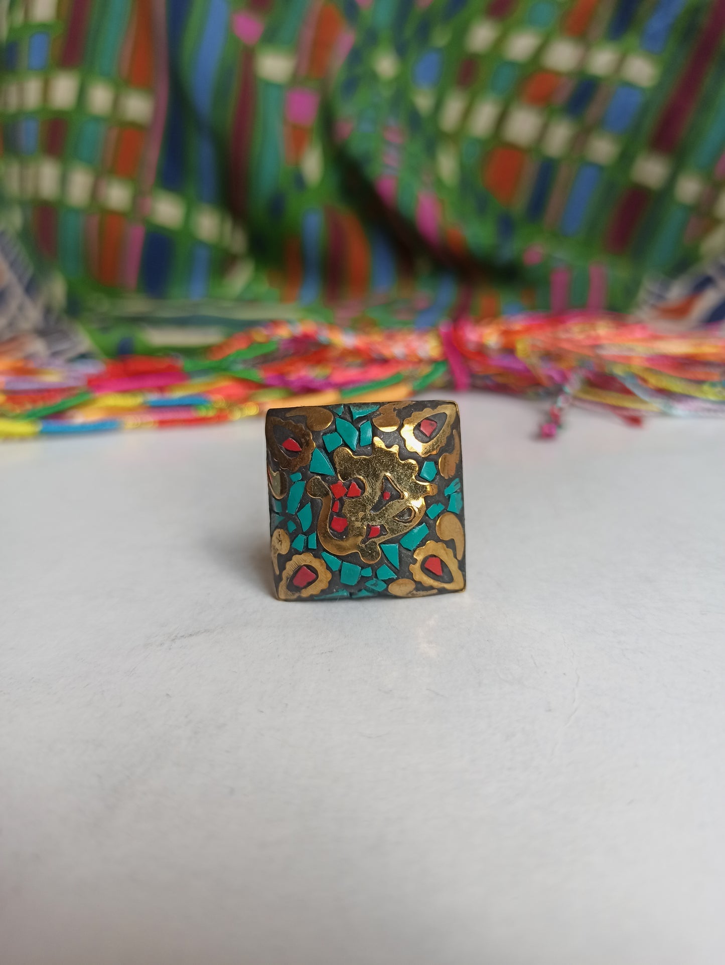 Anello nepalese mosaico OHM