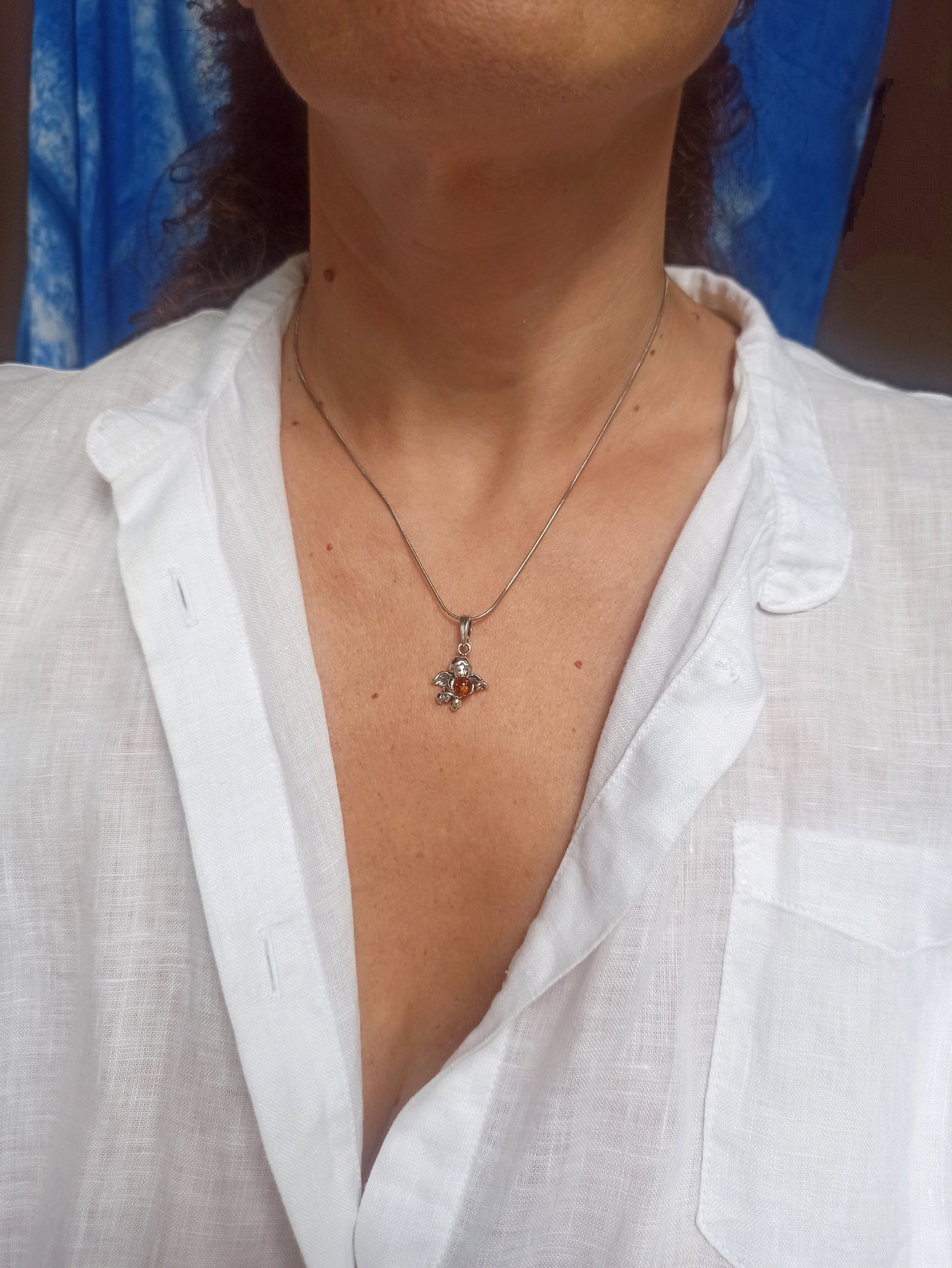 925 silver amber pendant 14AM