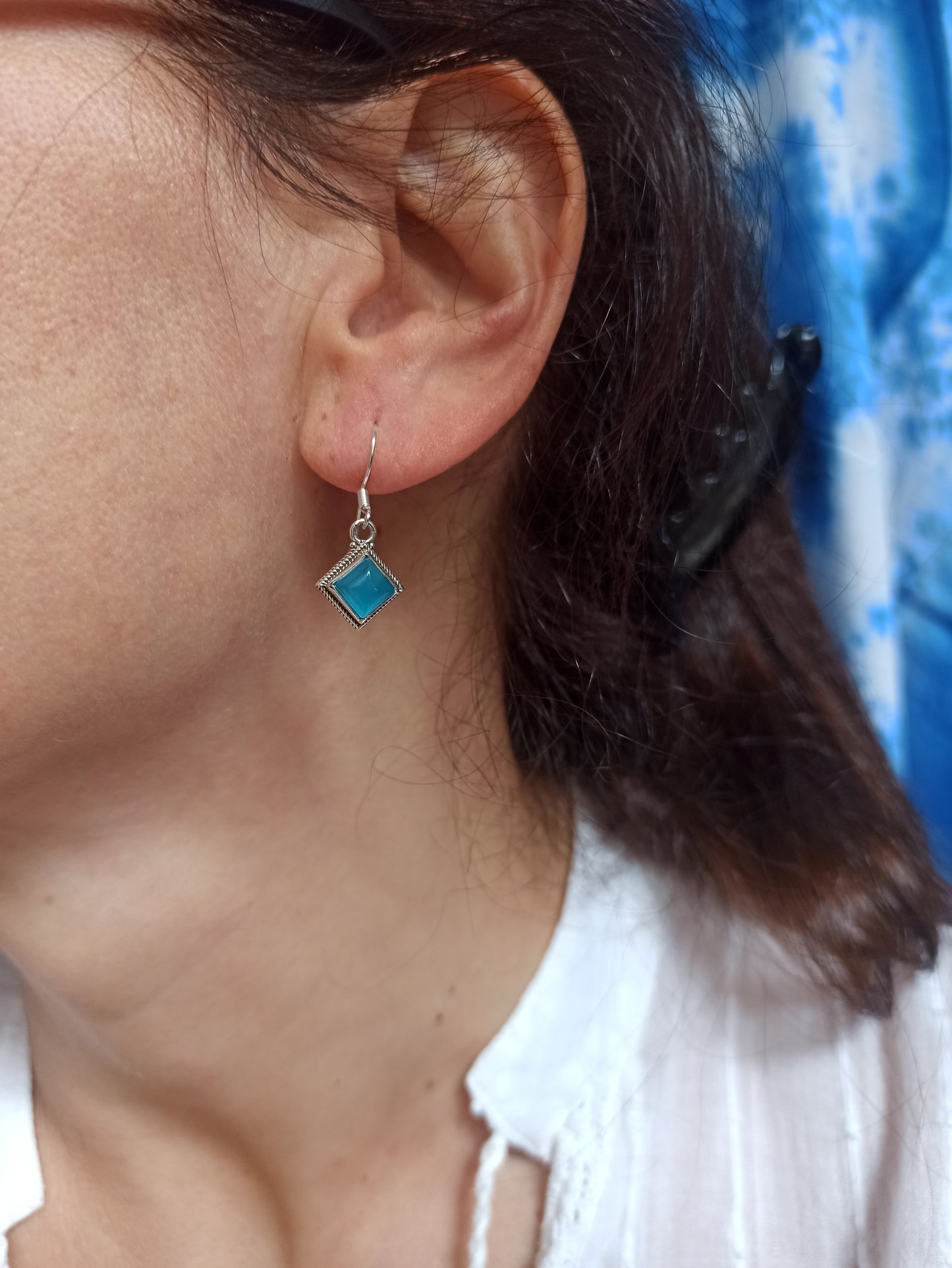 Ohrringe aus 925er Chalcedon-Silber