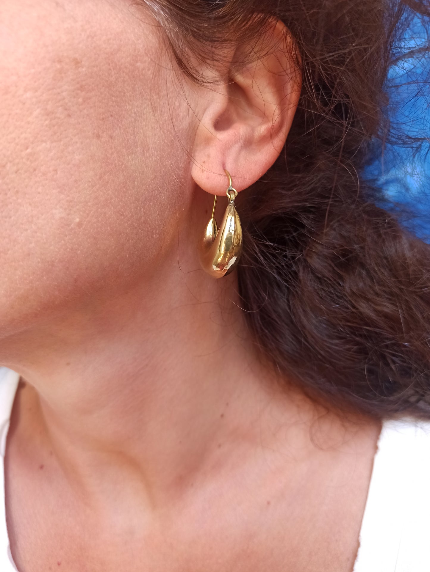 Medium Domed Gold Boho Earrings