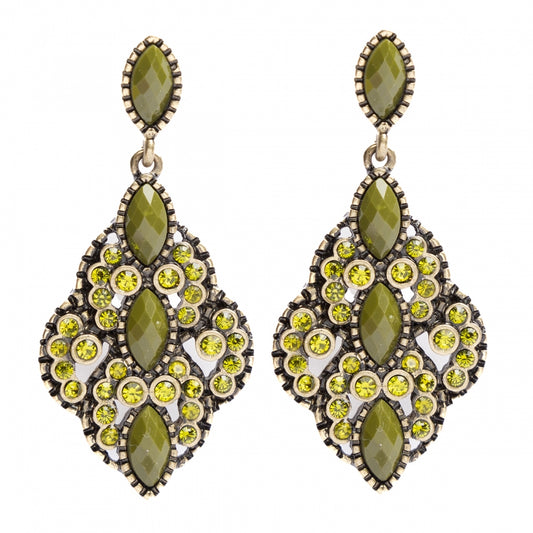 Green golden earrings