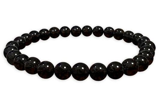 Black tourmaline hard stone stretch bracelet