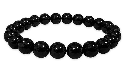 Black tourmaline hard stone stretch bracelet