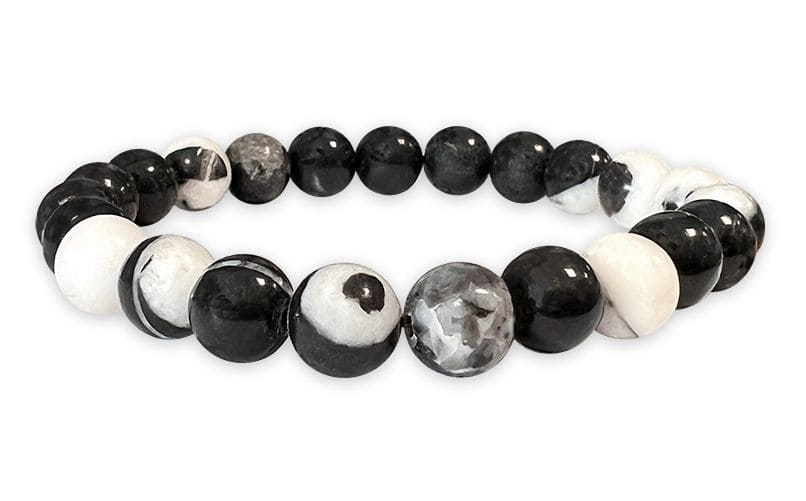 Bracciale elasticizzato pietre dure diaspro zebra 8 mm