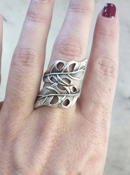 Zamak leaf band ring with holes