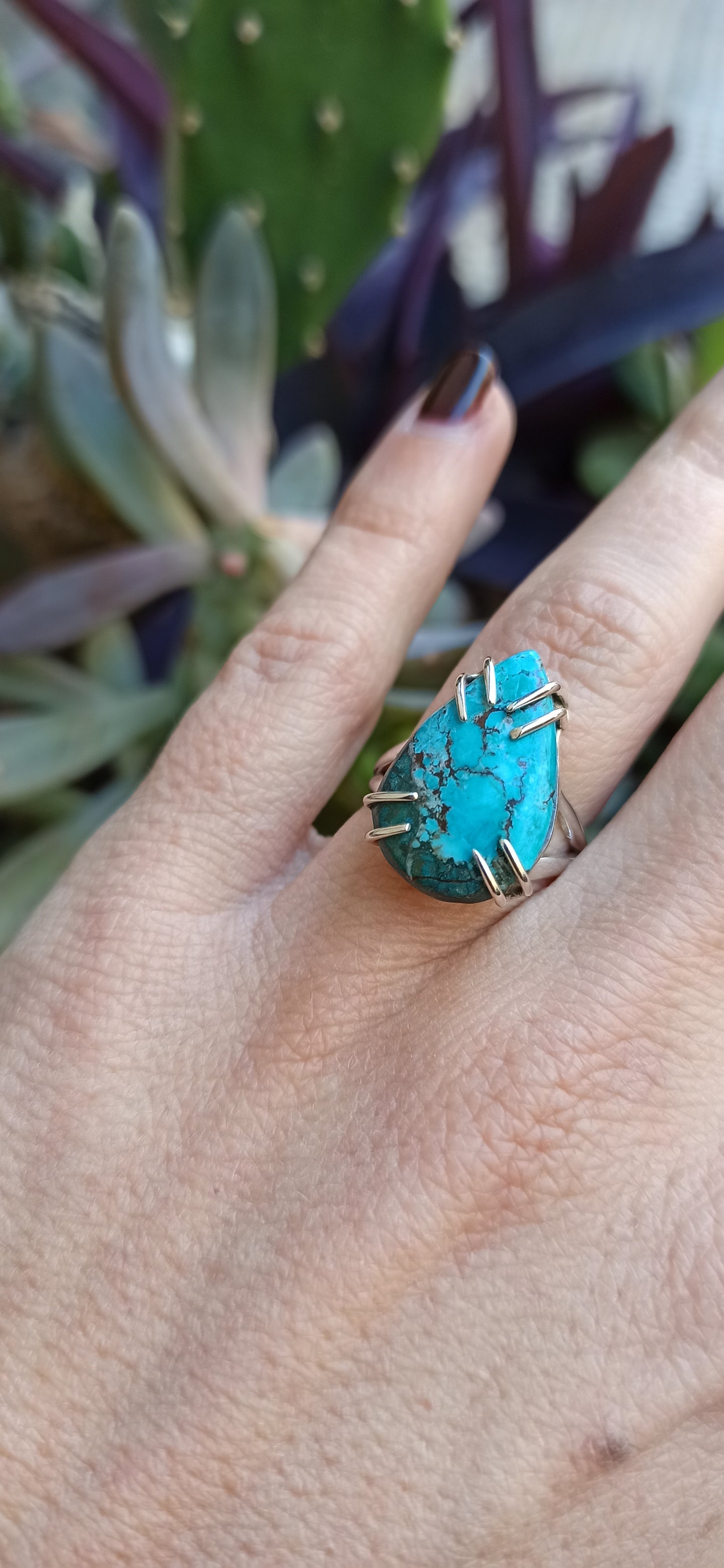 Turquoise drop ring