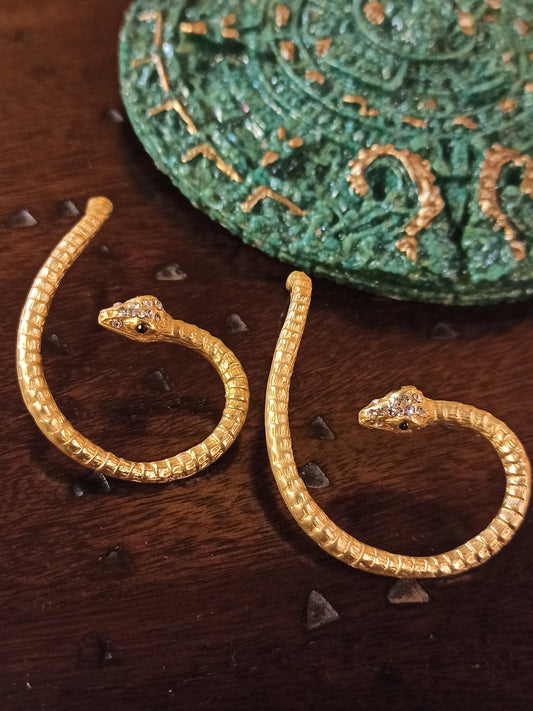 Glitter head snake earrings