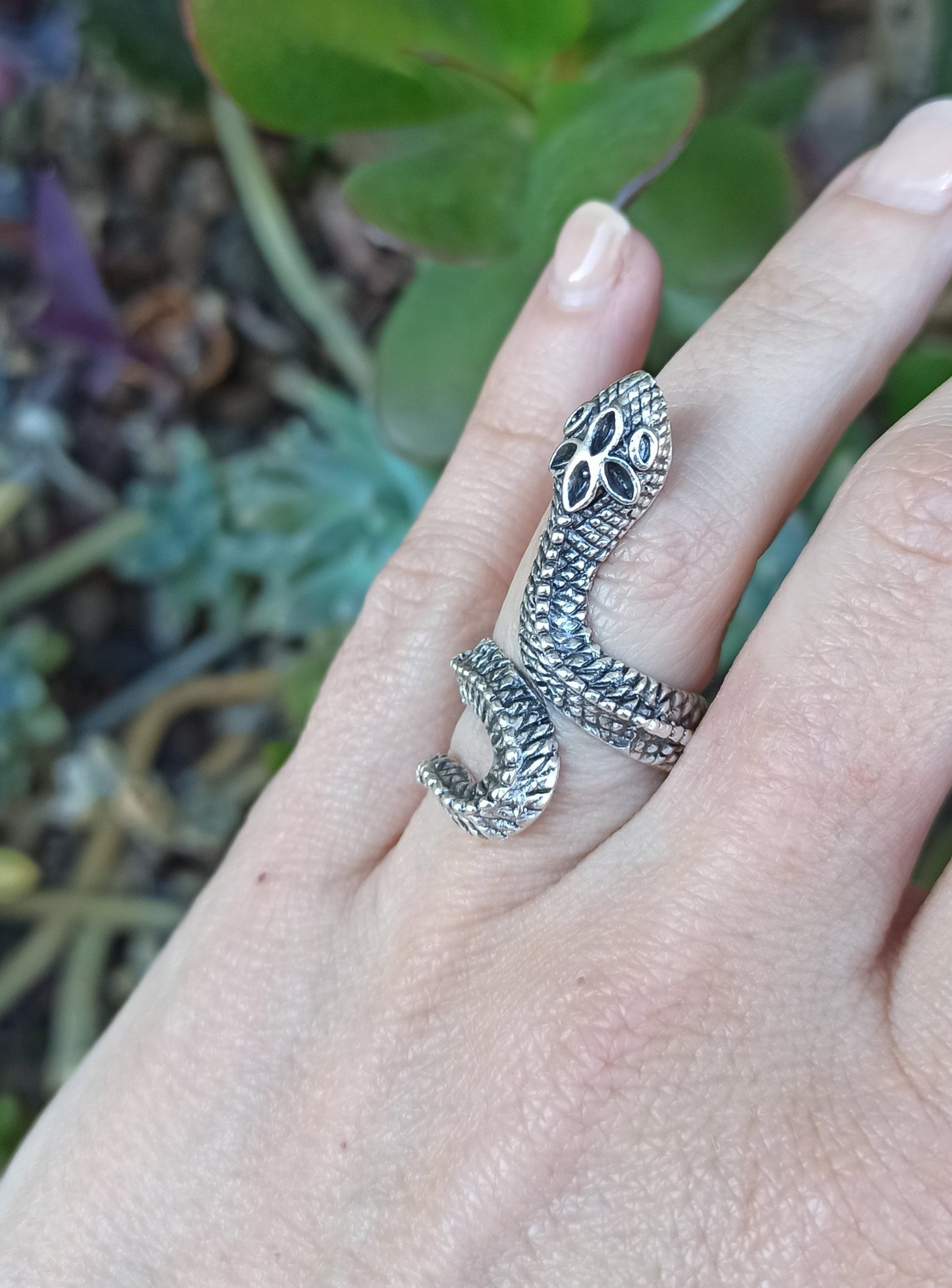 Small engraved snake ring