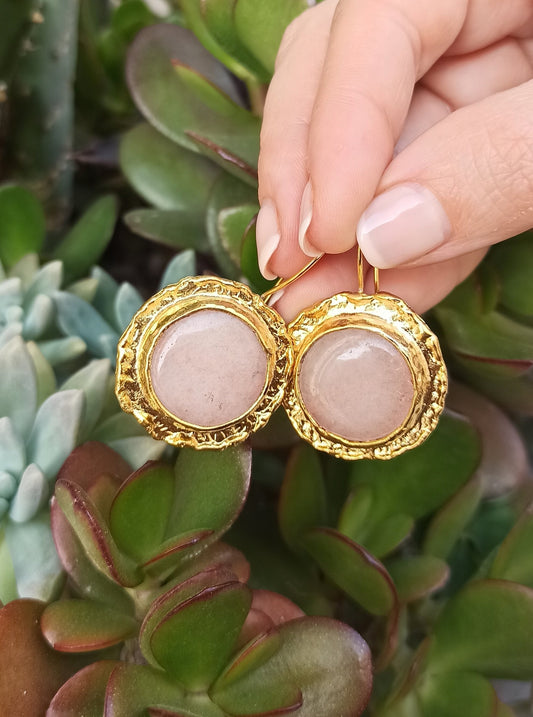 Pink agate earrings