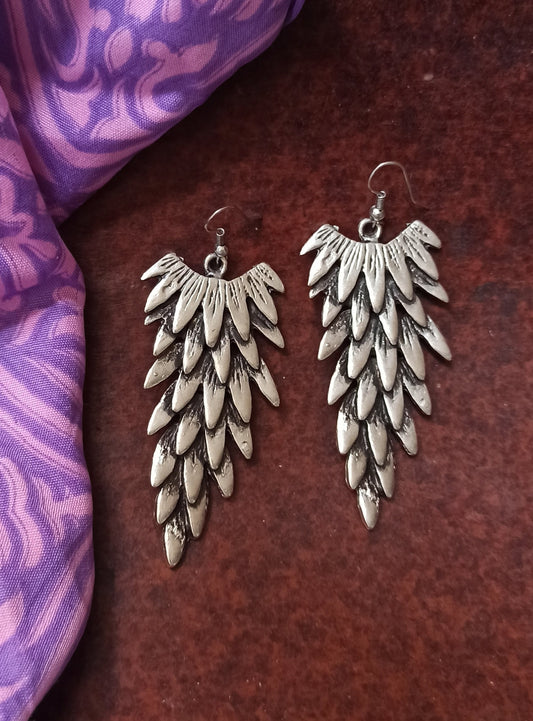 Zamak feather earrings