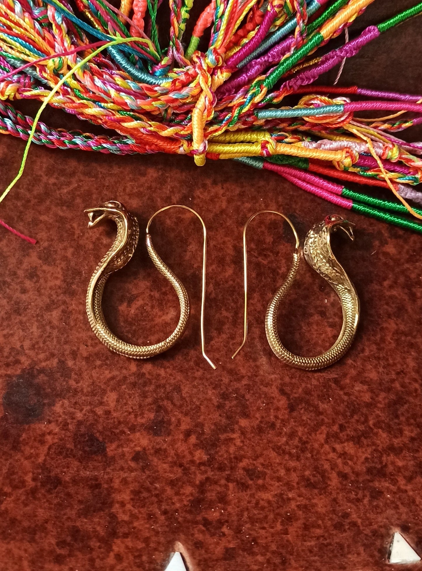 Golden cobra boho earrings