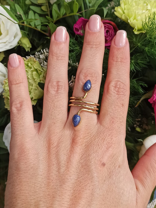 Boho-Ring mit 2 Zinken