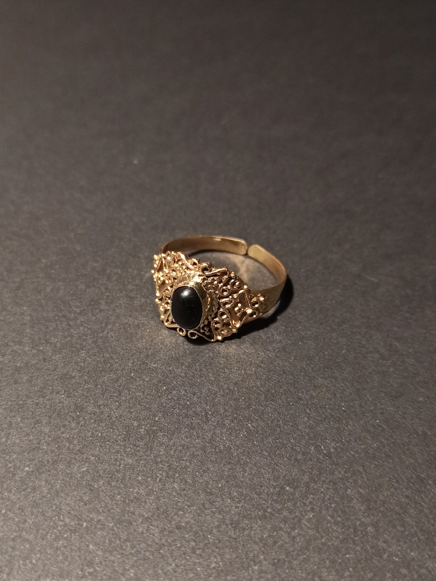 Boho golden band ring