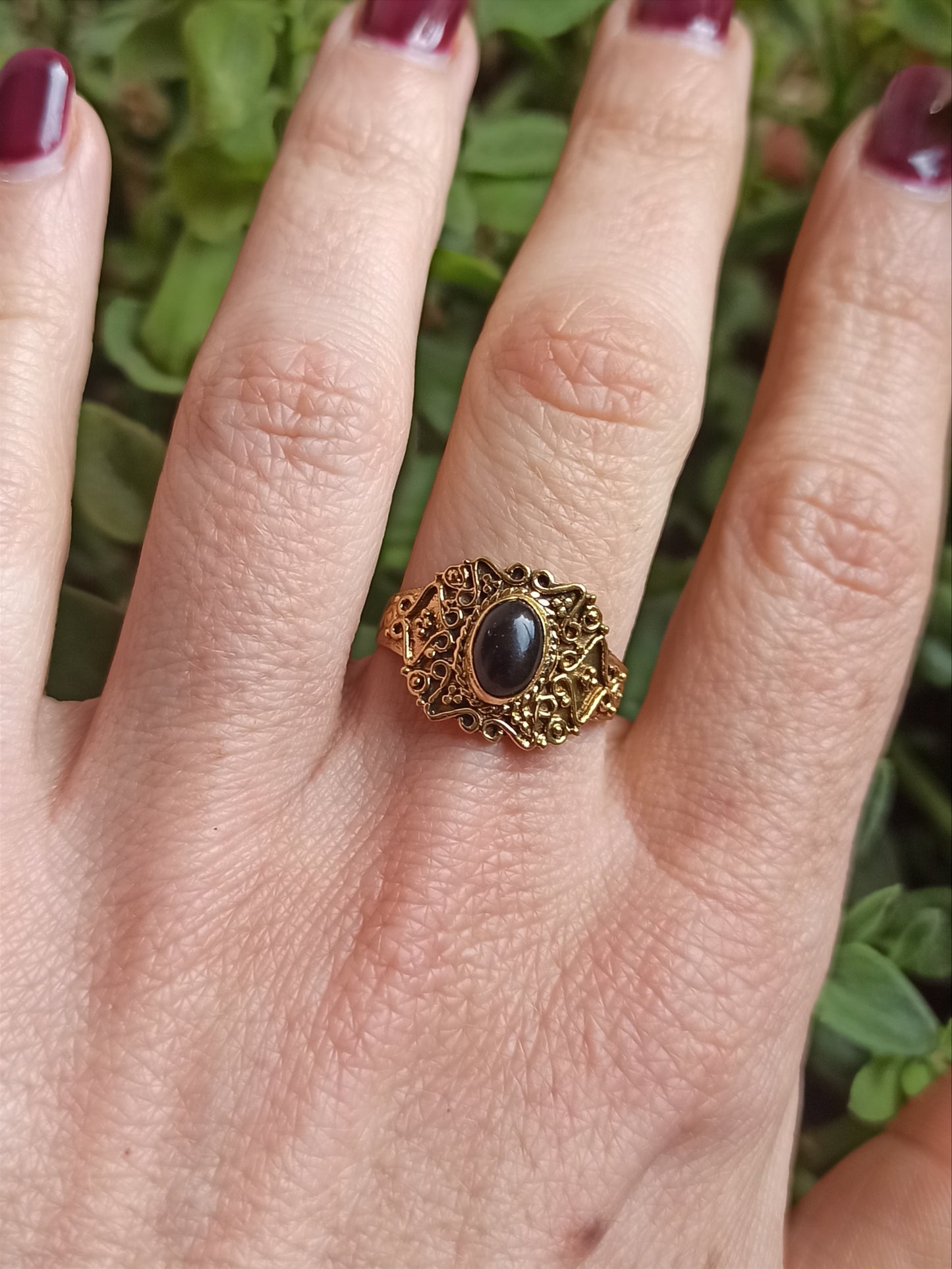 Boho golden band ring