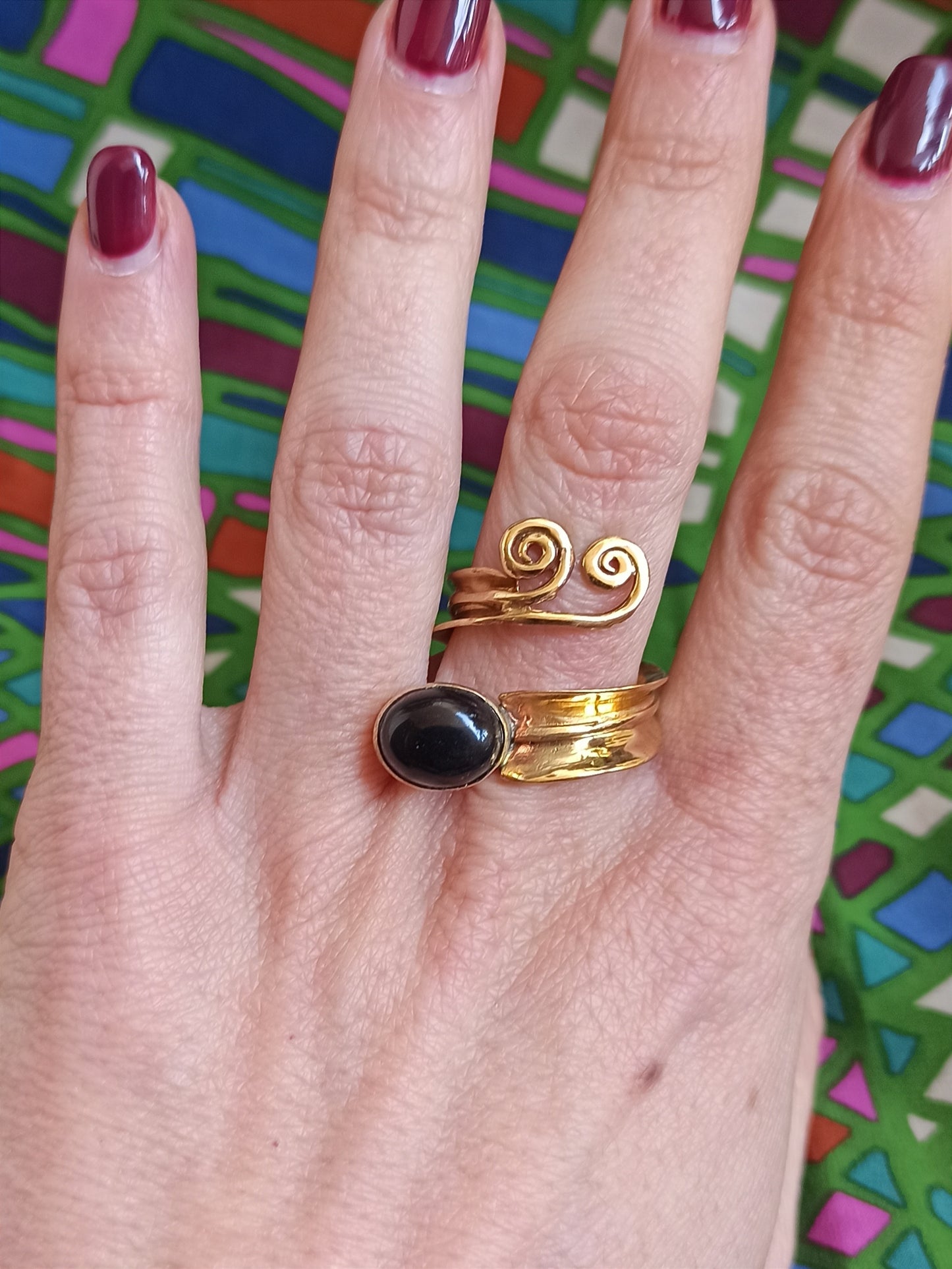 Golden boho trail ring