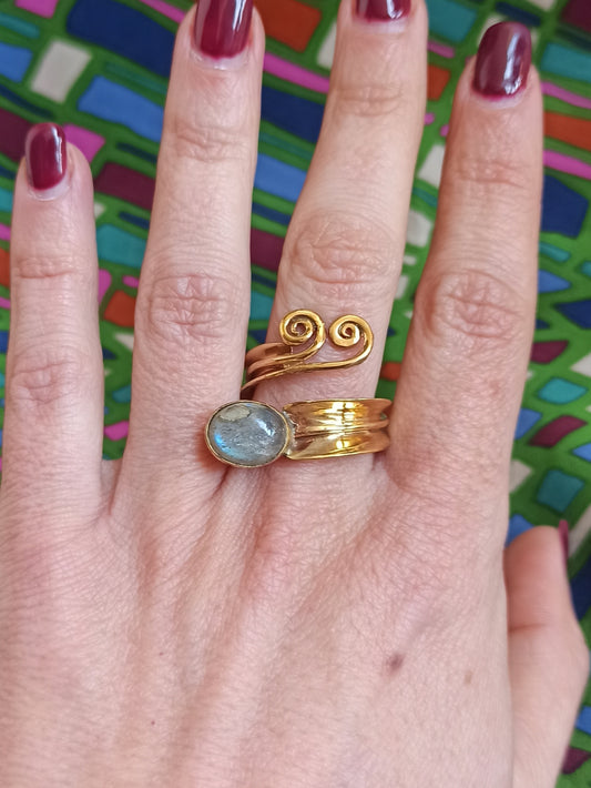 Golden boho trail ring