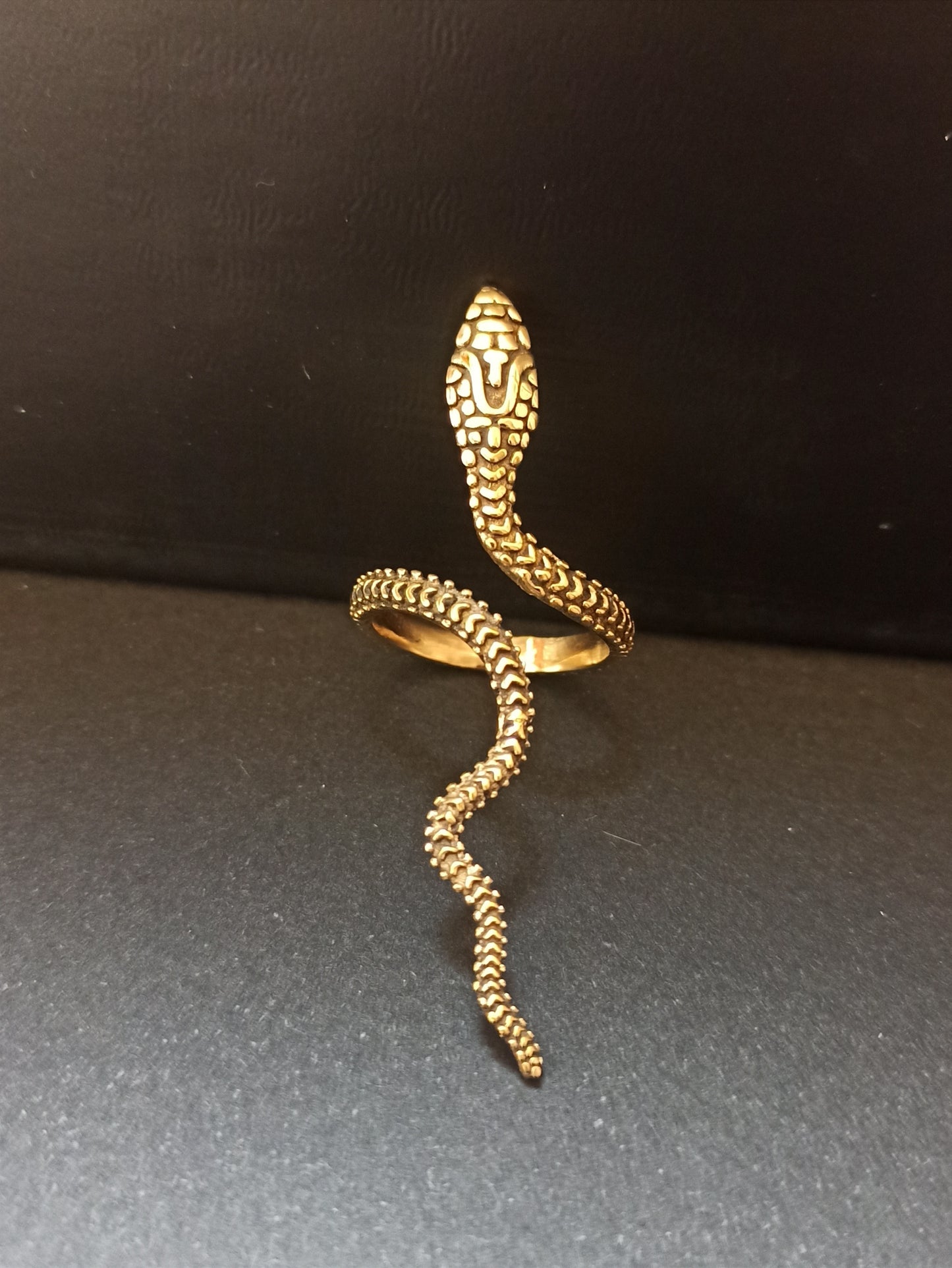 Thin snake golden boho ring