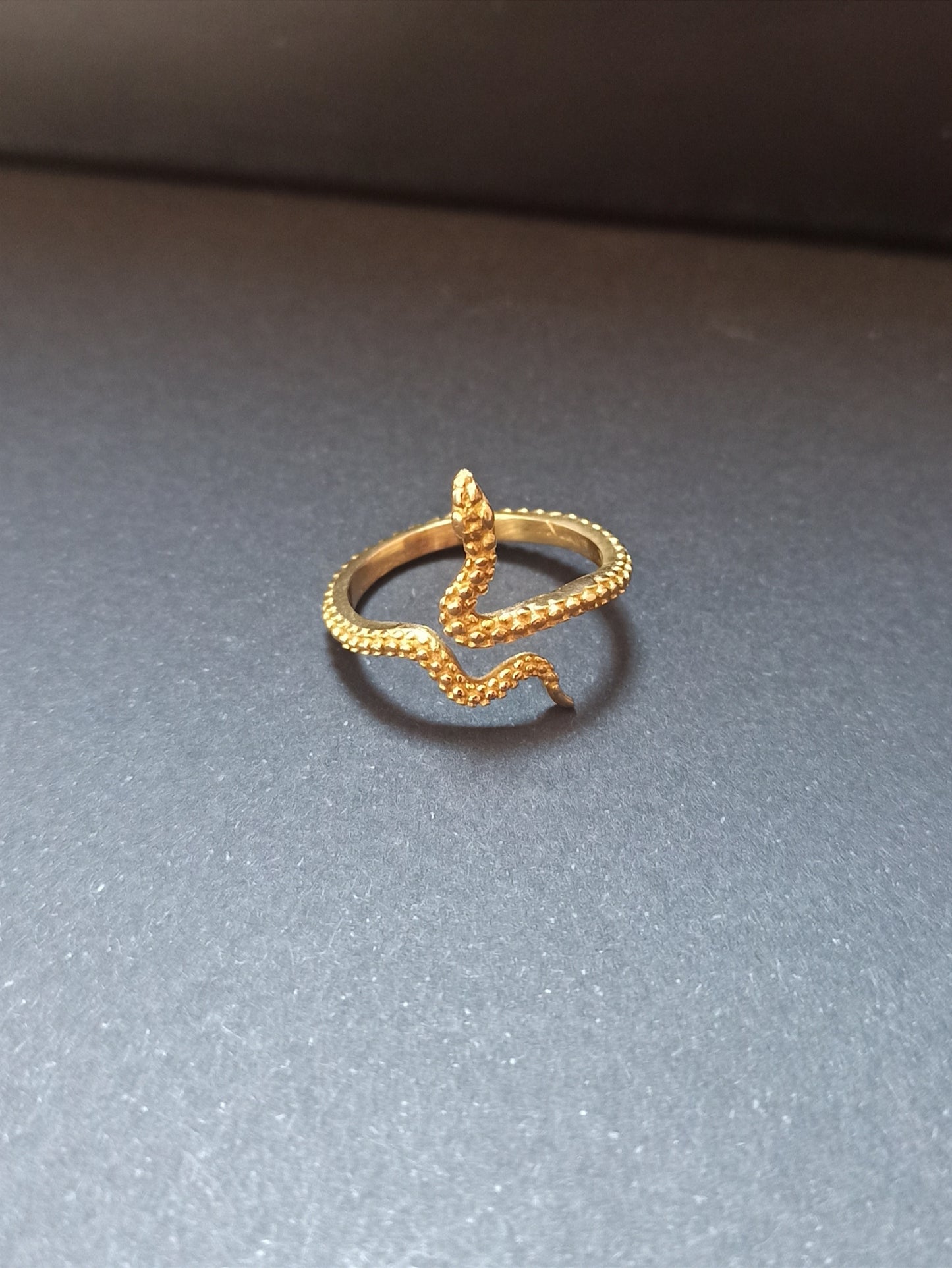 Small thin snake golden boho ring