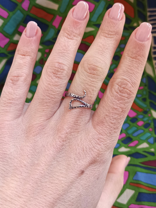 Thin silver boho ring